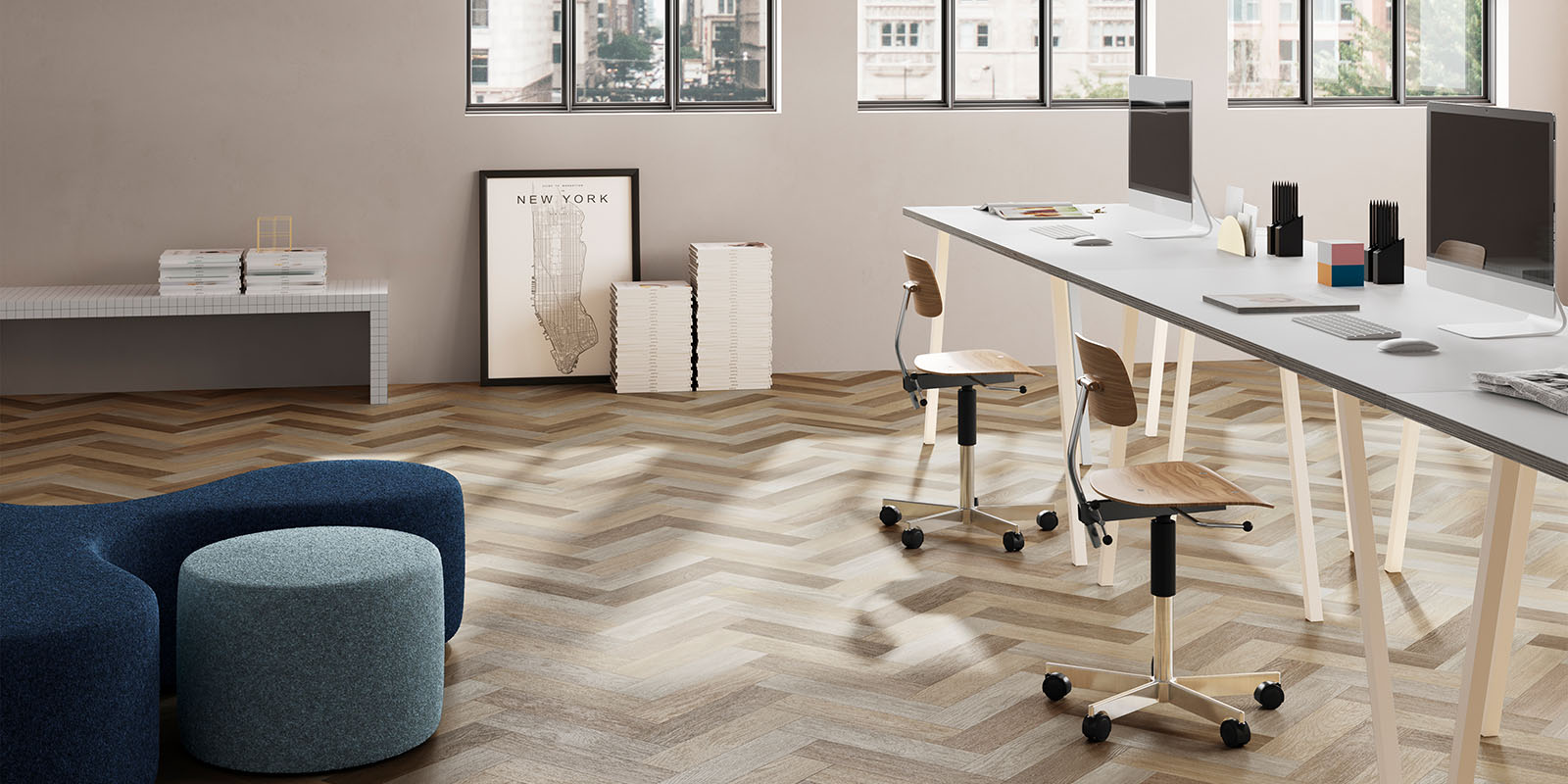 Startpagina - New England Oak Parquet - Toffee - Office_02